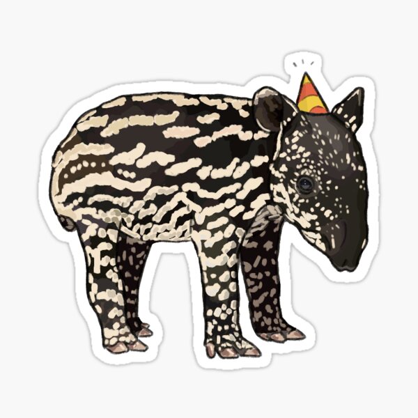 Vista previa del artículo con la obra «Tapir de fiesta», diseñado y vendido por sophiesophs.