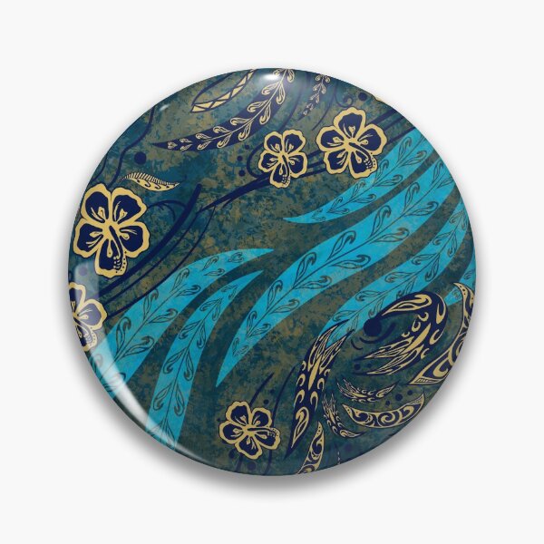 Item preview, Blue Blue Hawaiian Wild Tribal Watercolor Splash designed and sold by sunnthreads.