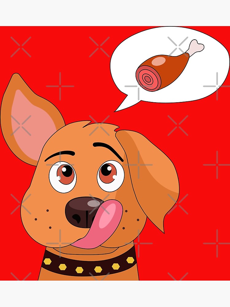 "Dog licks its lips, cartoon design." Poster by Daria3107 Redbubble