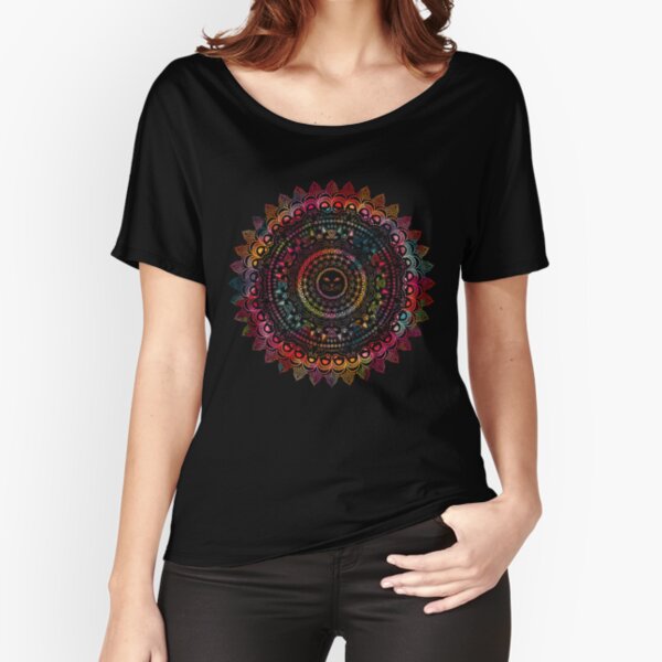 Rainbow Kitty Cat Mandala Relaxed Fit T-Shirt