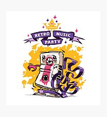 Retro Music Party Poster Photographic Print
