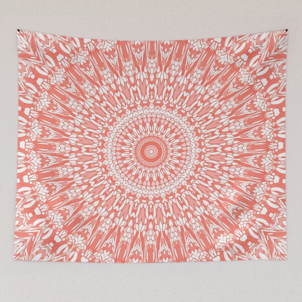 Item preview, Radiant Coral Mandala designed and sold by Kelly Dietrich Mandala & Fractal Art.