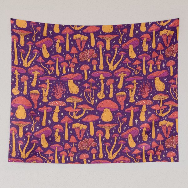 Item preview,  Deadly Mushrooms Orange on Purple designed and sold by Paisley Yazel.
