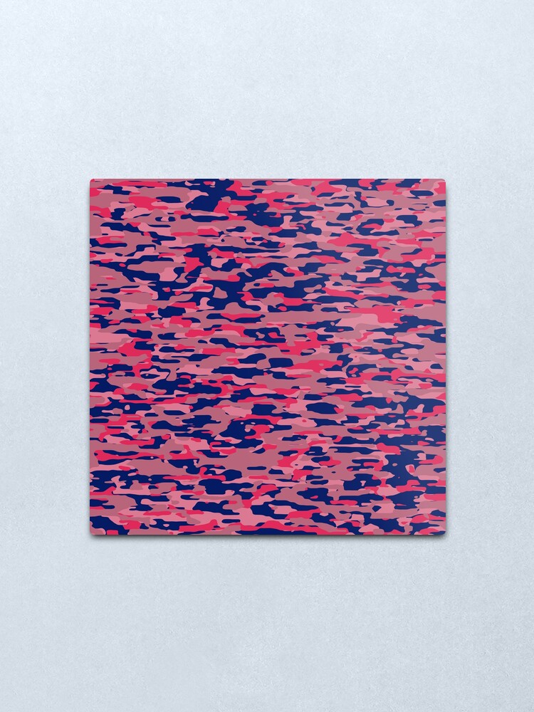 Alternate view of mistyrose, oldrose, rosybrown and dark blue military camouflage pattern Metal Print