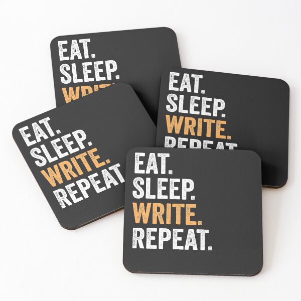 Item preview, eat sleep write repeat funny author designed and sold by Ryan89-Design.