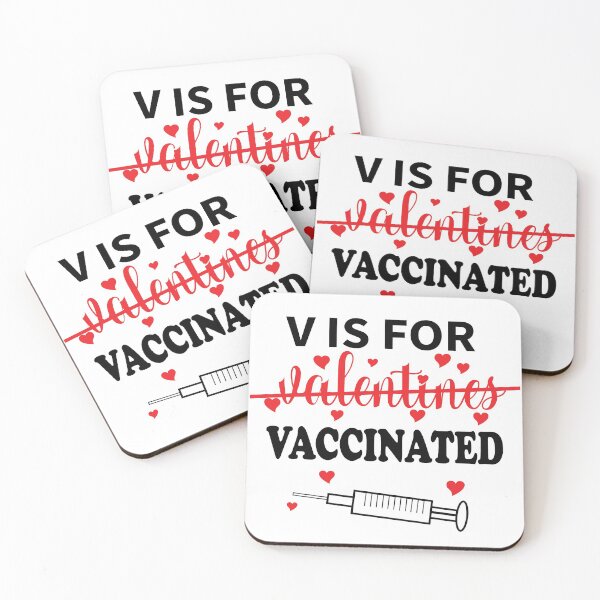Item preview, Copy of V Is For Valentine (Vaccinated) - Funny Covid Print designed and sold by MousaObaid.