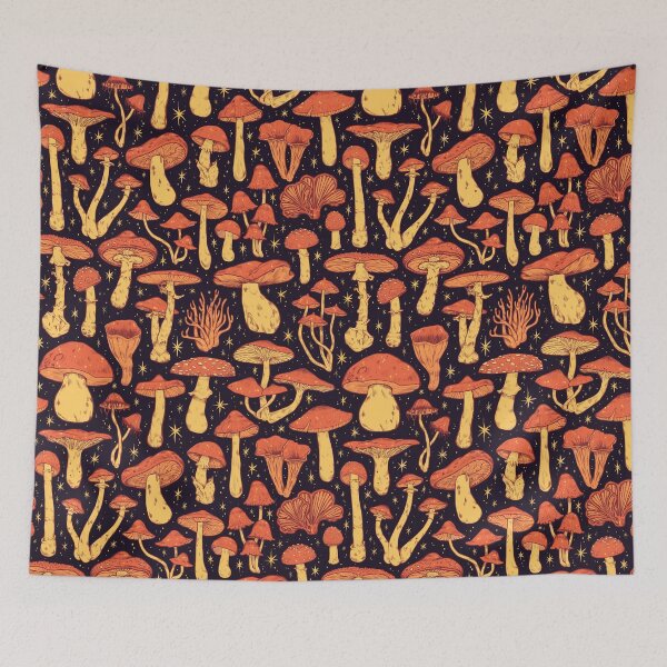 Item preview,  Deadly Mushrooms Orange on Black designed and sold by Paisley Yazel.
