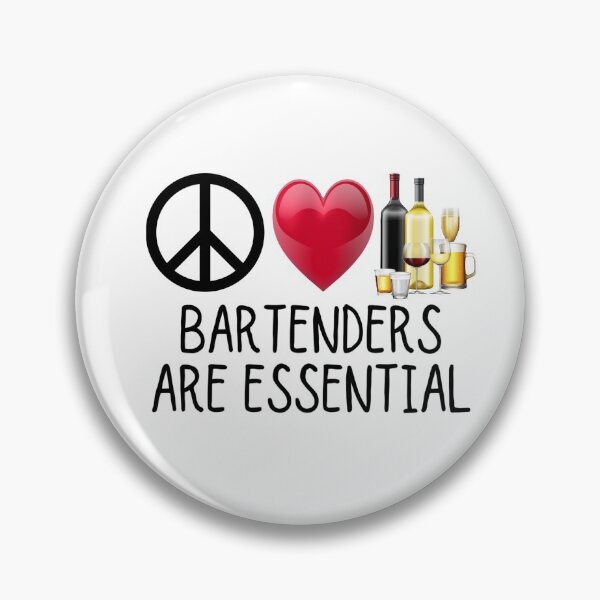 Item preview, Bartenders Are Essential Bar Pub Fan Man Cave Beer Wine Cocktails Liquor Shots Pilsner designed and sold by BookGeekNJ.