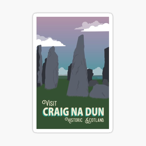 Craig Na Dun Travel Poster inspired by Outlander Sticker