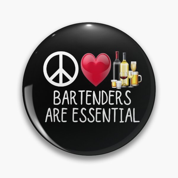 Item preview, Bartenders Are Essential Bar Pub Fan Man Cave Beer Wine Cocktails Liquor Shots Pilsner designed and sold by BookGeekNJ.
