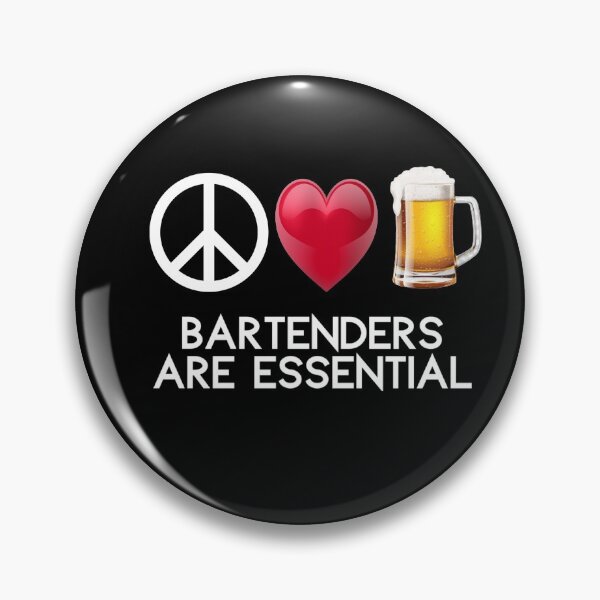 Item preview, Bartenders Are Essential Bar Pub Fan Man Cave Beer Wine Cocktails Liquor Shots Pilsner designed and sold by BookGeekNJ.