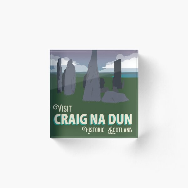 Craig Na Dun Travel Poster inspired by Outlander Acrylic Block