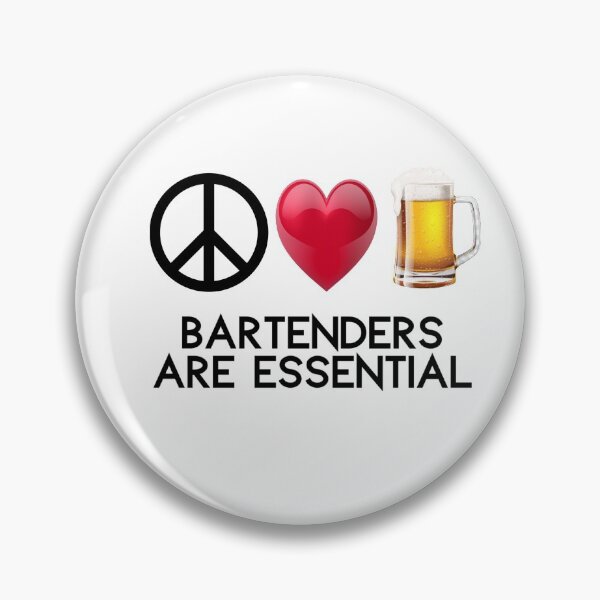 Item preview, Bartenders Are Essential Bar Pub Fan Man Cave Beer Wine Cocktails Liquor Shots Pilsner designed and sold by BookGeekNJ.