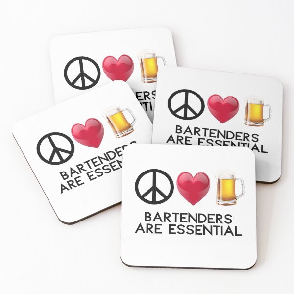 Item preview, Bartenders Are Essential Bar Pub Fan Man Cave Beer Wine Cocktails Liquor Shots Pilsner designed and sold by BookGeekNJ.