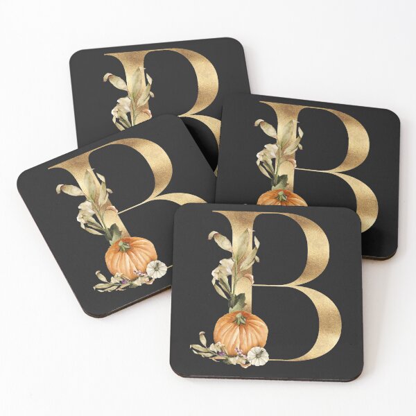 Item preview, Initial B in Gold with Orange Pumpkin for fall designed and sold by smnessen.