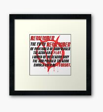 v for vendetta quote Framed Print