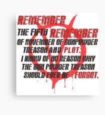 v for vendetta quote Canvas Print