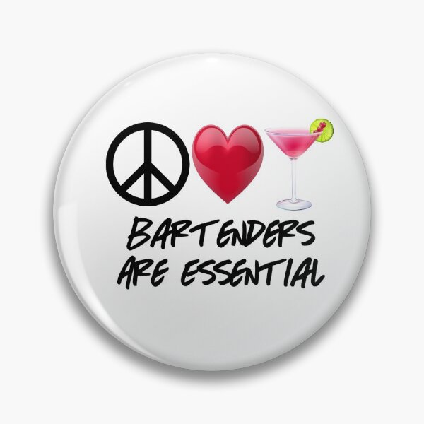Item preview, Peace Love Cocktail Bartenders Are Essential Bar Pub Fan Man Cave Beer Wine Cocktails Liquor Shots Pilsner designed and sold by BookGeekNJ.