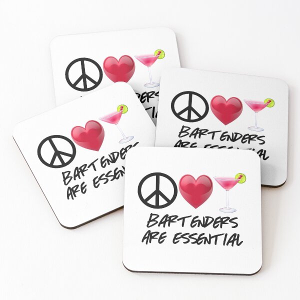 Item preview, Peace Love Cocktail Bartenders Are Essential Bar Pub Fan Man Cave Beer Wine Cocktails Liquor Shots Pilsner designed and sold by BookGeekNJ.