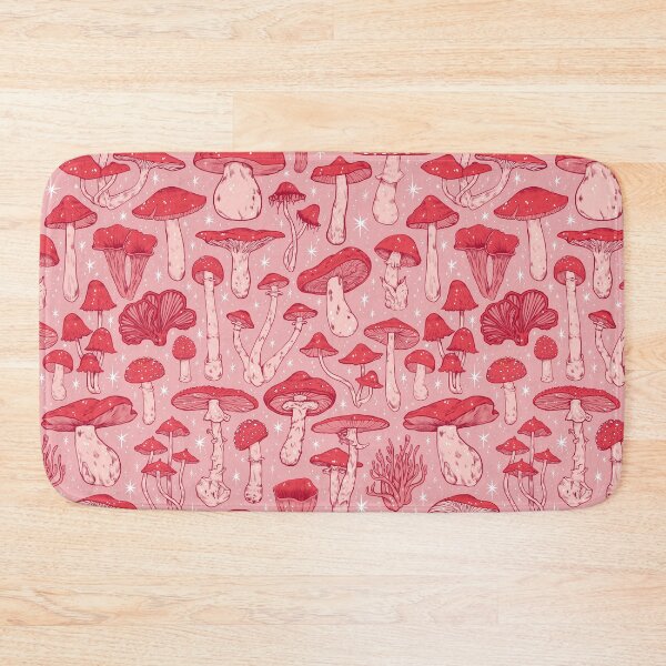 Item preview,  Deadly Mushrooms Red on Pink designed and sold by Paisley Yazel.
