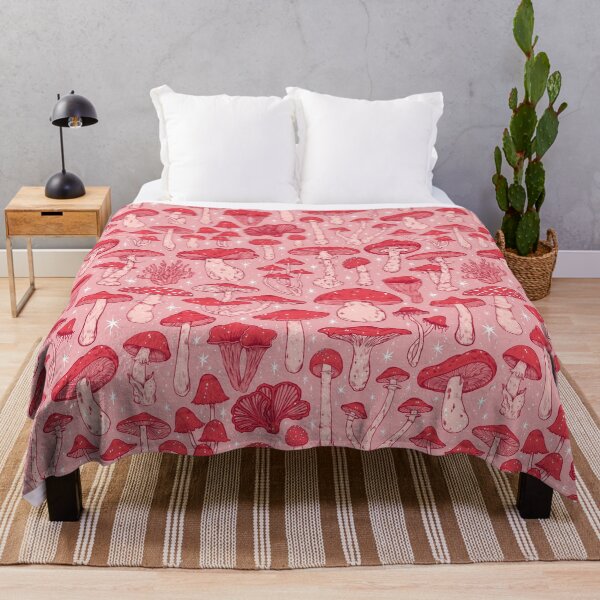 Item preview, Deadly Mushrooms Red on Pink designed and sold by Paisley Yazel.