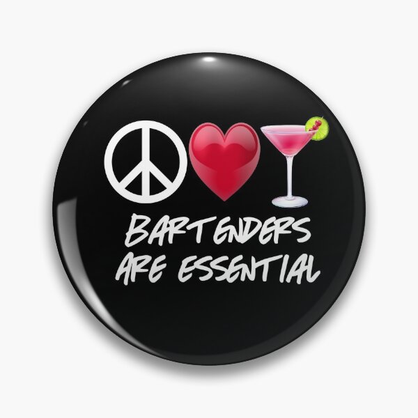Item preview, Peace Love Cocktail Bartenders Are Essential Bar Pub Fan Man Cave Beer Wine Cocktails Liquor Shots Pilsner designed and sold by BookGeekNJ.