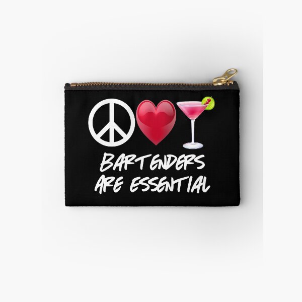 Item preview, Peace Love Cocktail Bartenders Are Essential Bar Pub Fan Man Cave Beer Wine Cocktails Liquor Shots Pilsner designed and sold by BookGeekNJ.