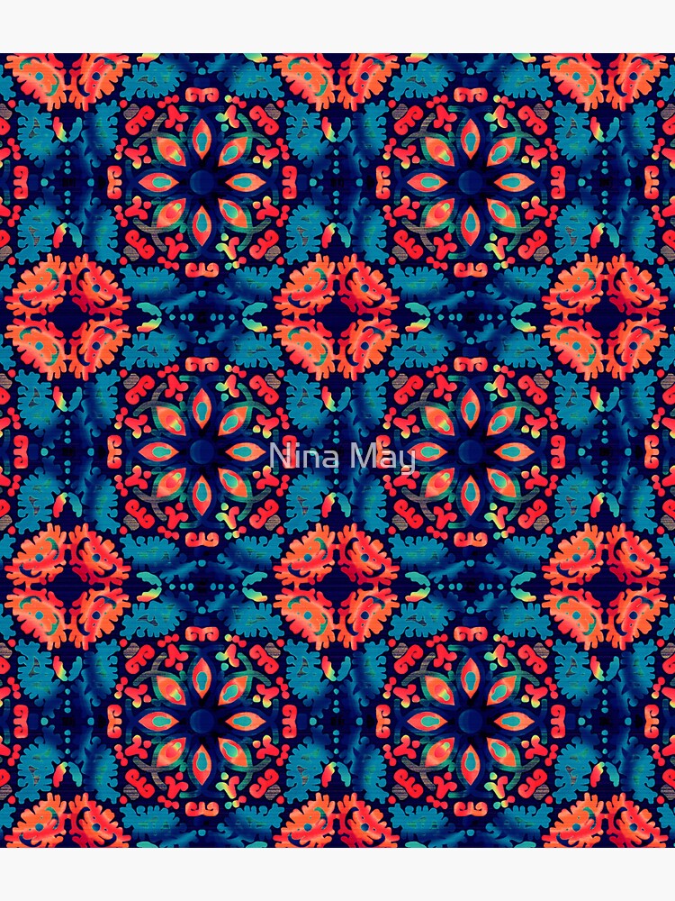 Orange and Blue Tile by ninabmay