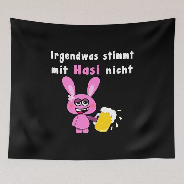 Item preview, Something Is Wrong With Hasi Pink Drunken Rabbit With A Beer designed and sold by Paulina Vanlife.