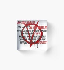 v for vendetta quote Acrylic Block
