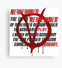v for vendetta quote Canvas Print