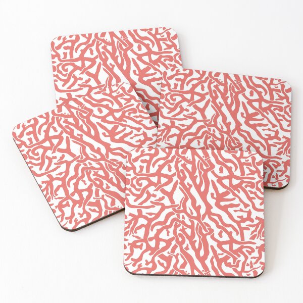 Item preview, Coral Reef Pattern | Reddish Coral White Coastal Beach House designed and sold by emkayhess.