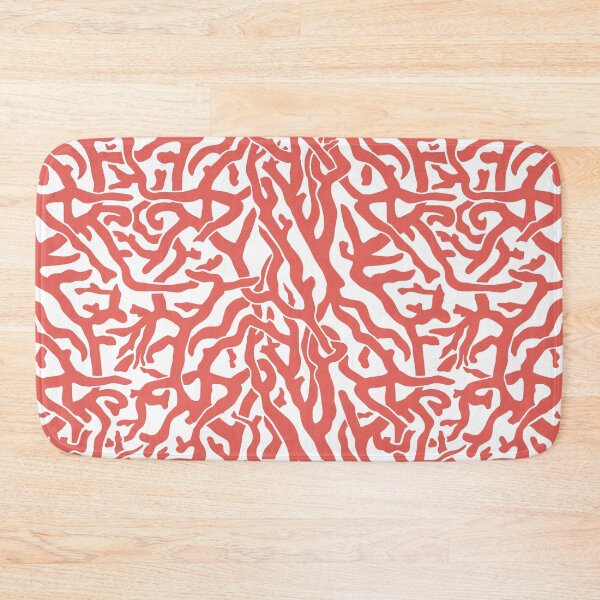 Item preview, Coral Reef Pattern | Reddish Coral White Coastal Beach House designed and sold by emkayhess.