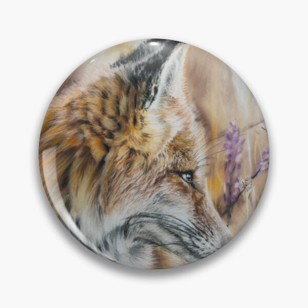 Item preview, Fox In A Field of Purple Wildflowers Pastel Drawing designed and sold by PrettyLittlePic.