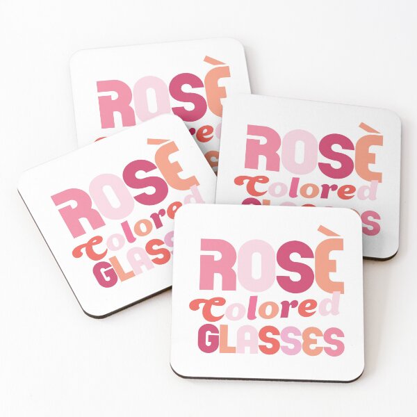 Item preview, "Rosé Colored Glasses" Cute & Colorful Typography Art For Wine Lovers designed and sold by The Whiskey Ginger Design Shop.