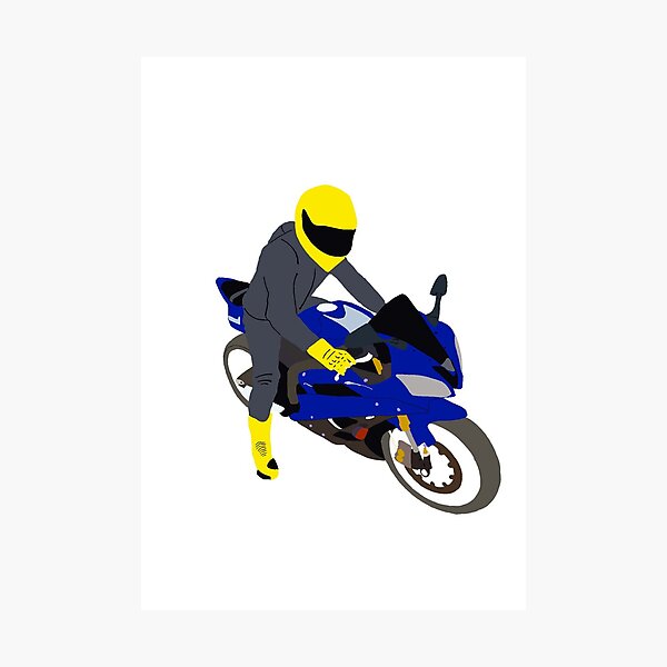 Item preview, Blue motorcycle and motorcyclist  designed and sold by JWebbyR1.