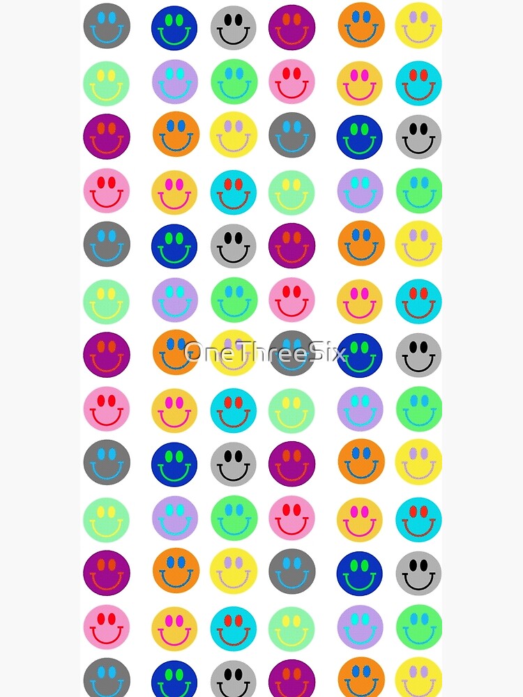 Smiley Face Collection, Glitch, Multi Colours by OneThreeSix