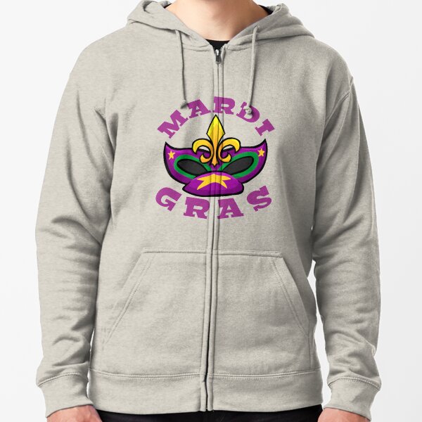 mardi gras Zipped Hoodie