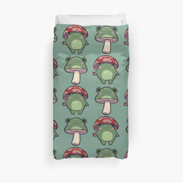 Modèle de grenouille aux champignons Housse de couette