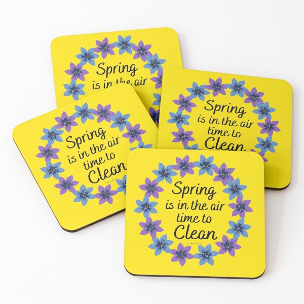 Item preview, Spring Is In The Air Time to Clean Flower Wreath Cleaning Lady Gifts designed and sold by SavvyCleaner.