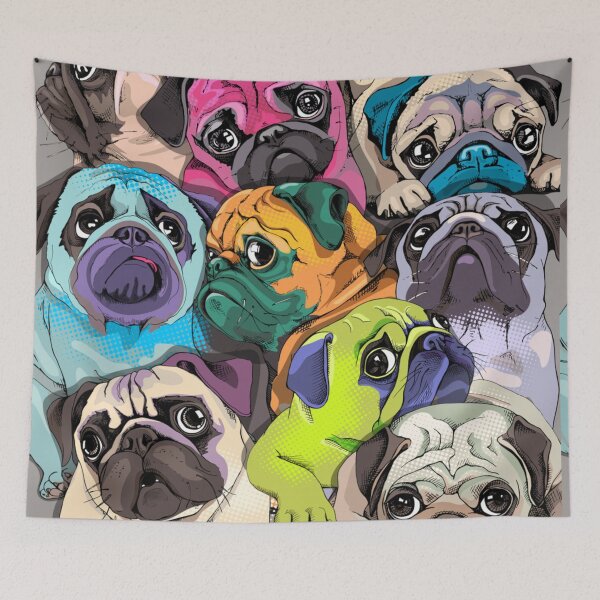 Item preview, Portrait of many pugs designed and sold by THISPUGVIBE.