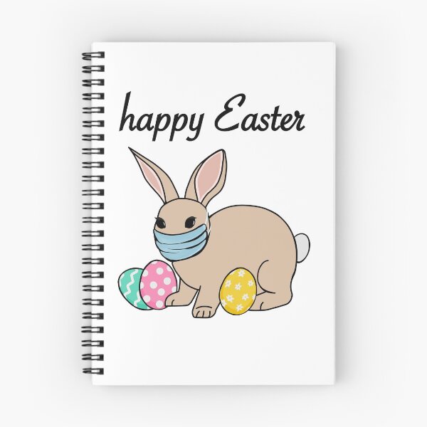 Item preview, Easter Bunny with Face Mask/ Happy Easter!/ Easter Bunny with Eggs and Writing designed and sold by muffinstandd.