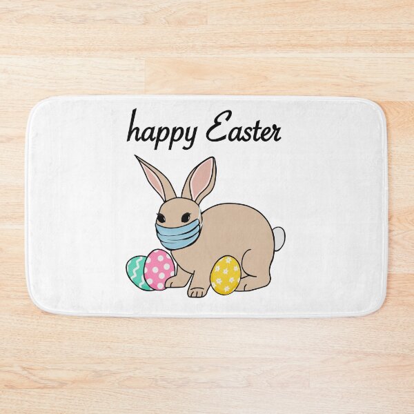 Item preview, Easter Bunny with Face Mask/ Happy Easter!/ Easter Bunny with Eggs and Writing designed and sold by muffinstandd.
