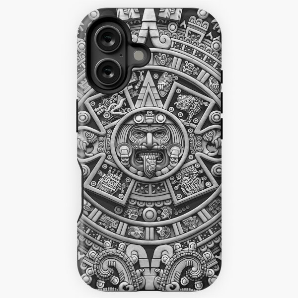 Aperçu de l'œuvre Calendrier aztèque Sun Stone - Greyscale créée et vendue par Ninjangulo.