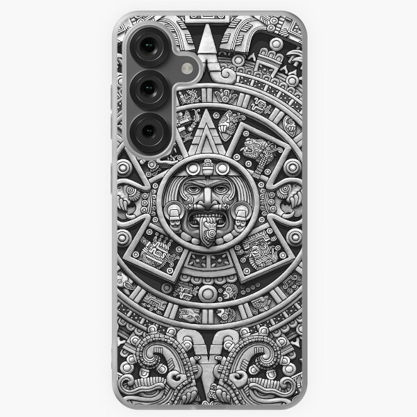 Item preview, Aztec Calendar Sun Stone - Greyscale designed and sold by Ninjangulo.