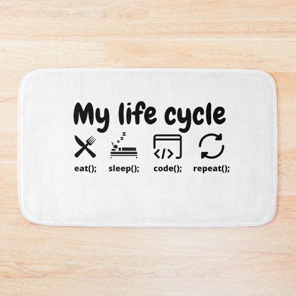 Item preview, developer life cycle eat, sleep, code, repeat gift, gift for programer,developer,coder,geek designed and sold by DevDn.