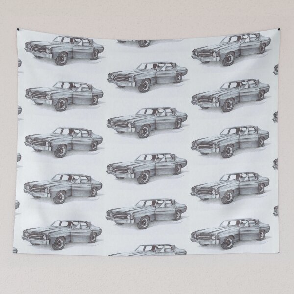 Item preview, Preacher's Tulip O'Hare's 1972 Chevy Chevelle car biro drawing designed and sold by FanartAft.
