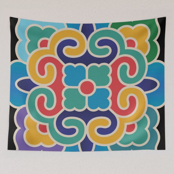 Item preview, Korean Traditional Beige Pattern Style 3 on Black BG designed and sold by FollowtheOrigin.