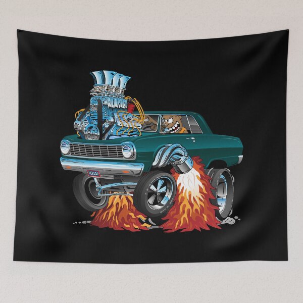 Item preview, Sixties American Classic Muscle Car Cartoon designed and sold by hobrath.