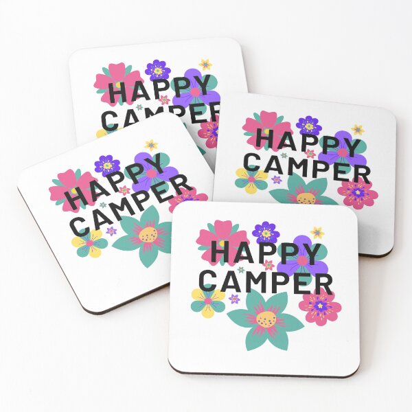 Item preview, Flower Overlay Happy Camper Camping Gift for Women designed and sold by FazCreations.